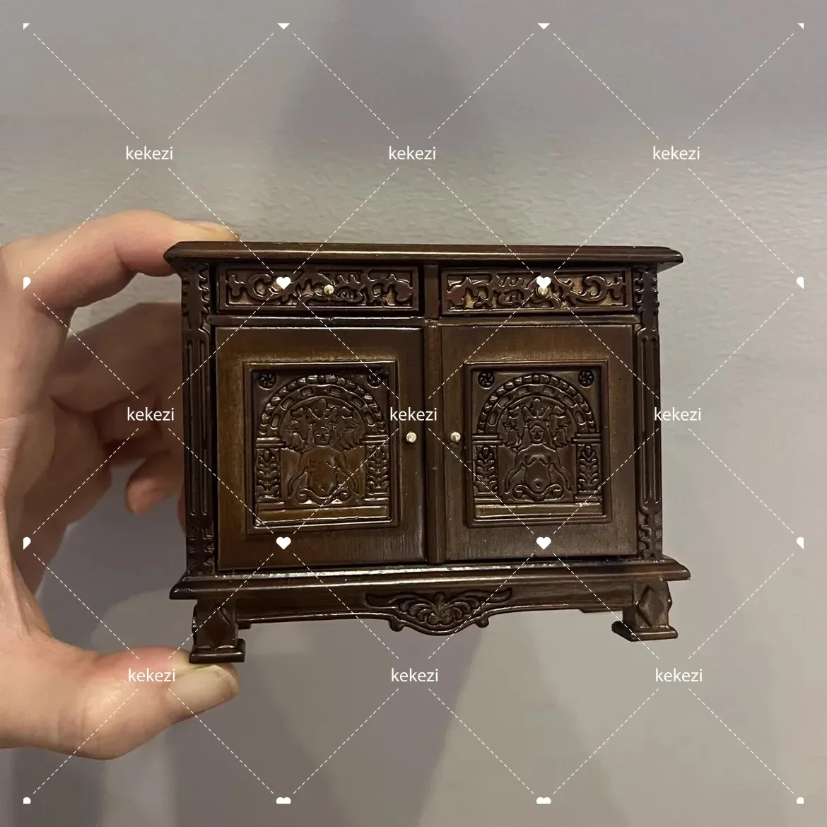 1:12 Poppenhuis Europees Meubilair Decoratieve Miniaturen Scène Mini Gesneden Tafel Stoel Computer Bureau Stoel Meubilair