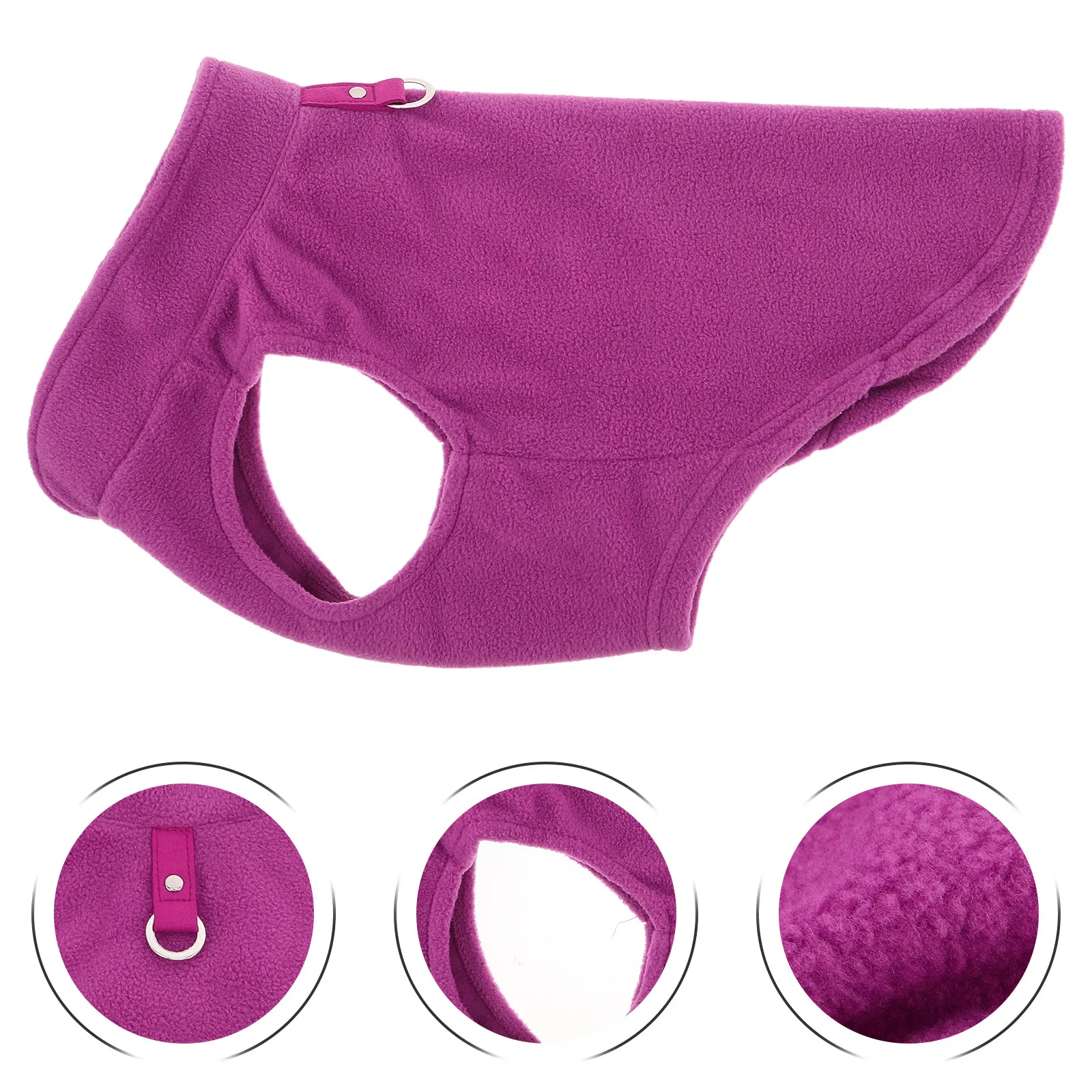 Hundewinterweste Lila Rollkragen Warme Haustierkleidung Kälteschutz Pullover Pullover für kleine Hunde Winddichte Winterjacke