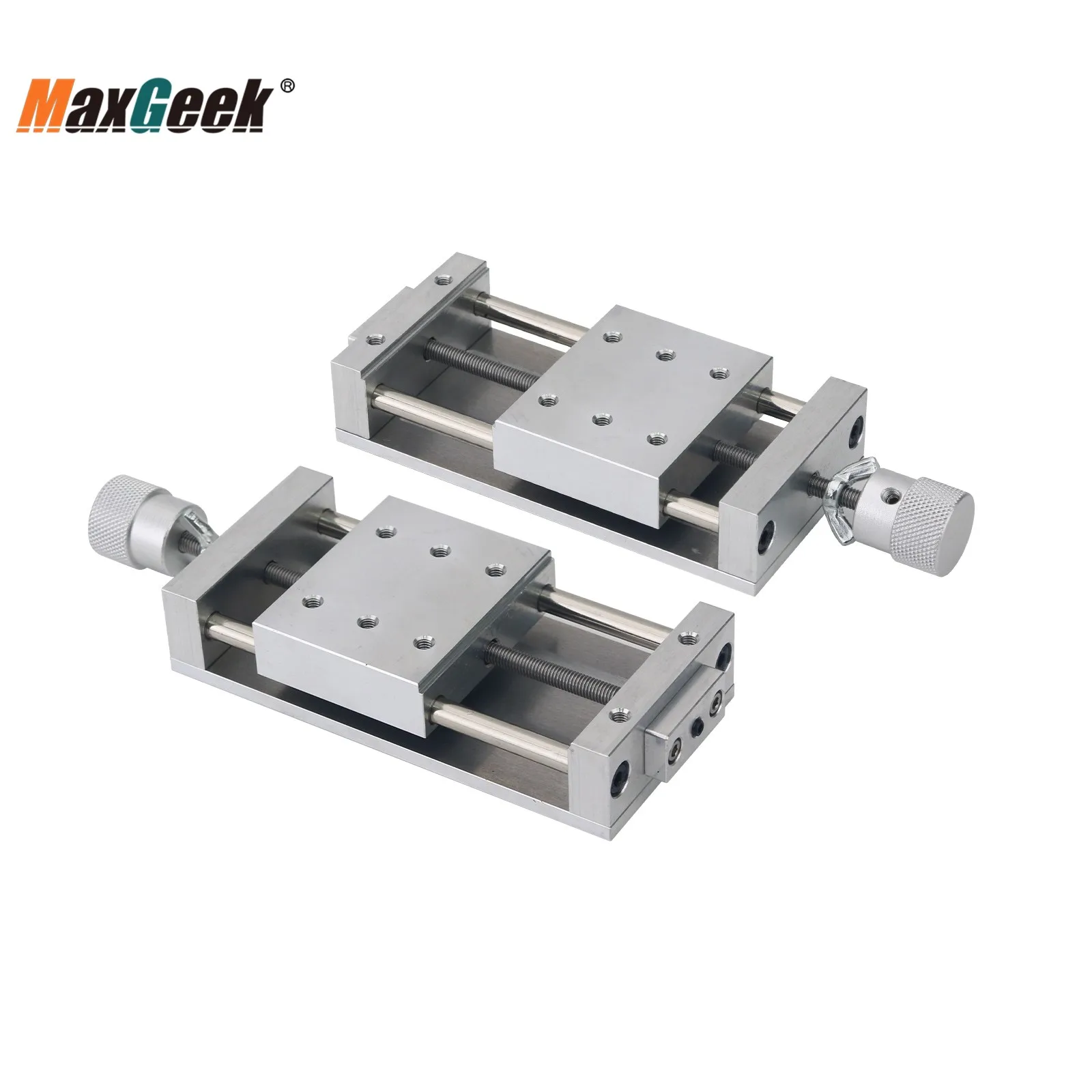Maxgeek Precision Cross Mini Manueller Schiebetisch Linearschiene X/Y-Achsenplattform + B-Klemme für die CNC-Verarbeitung digitaler Steuerung
