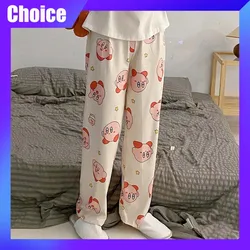 Anime Kirby Pajama Long Pant Cartoon Print Loose Trousers Women Sleep Bottoms Room Wear Girl Sleep Home Clothing Thin Gift Girl