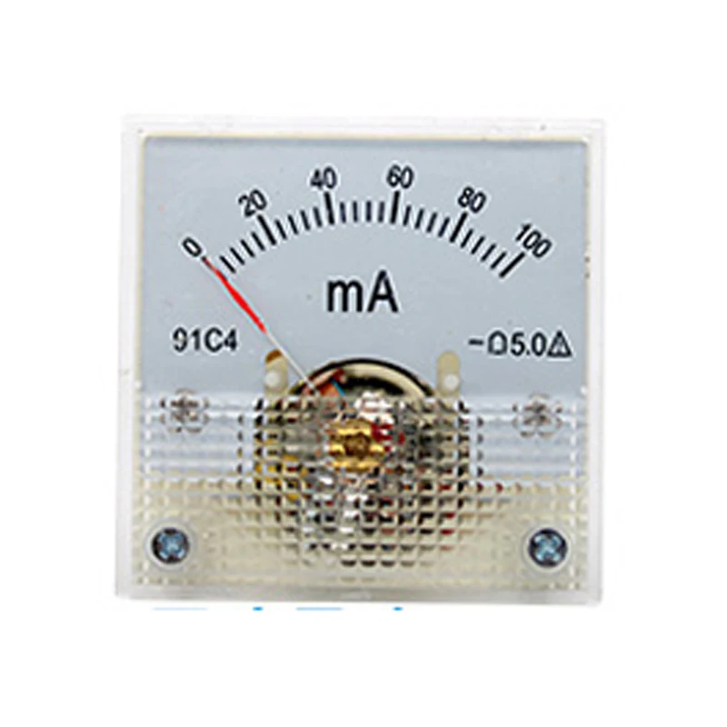 91C4- mA DC Pointer type milliammeter 1mA 5mA 10mA 50mA 100mA 200mA 300mA 500mA Analog Mechanics Plate table Ammeter