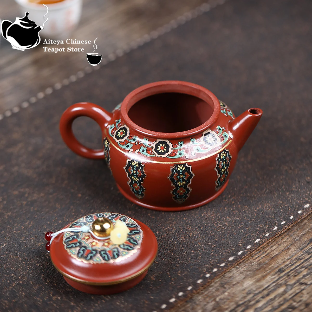 Yixing purple clay teapot, raw ore, Zou Pi, Zhu Ni, enamel color, sword, flowing, German, bell, pot, Kung Fu tea set, teapot