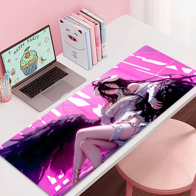 

Mouse pad Large Overlord Albedo rubber keyboard mouse carpet anti-slip gamer mouse pad laptop coaster PC carpet Anime Mousepad