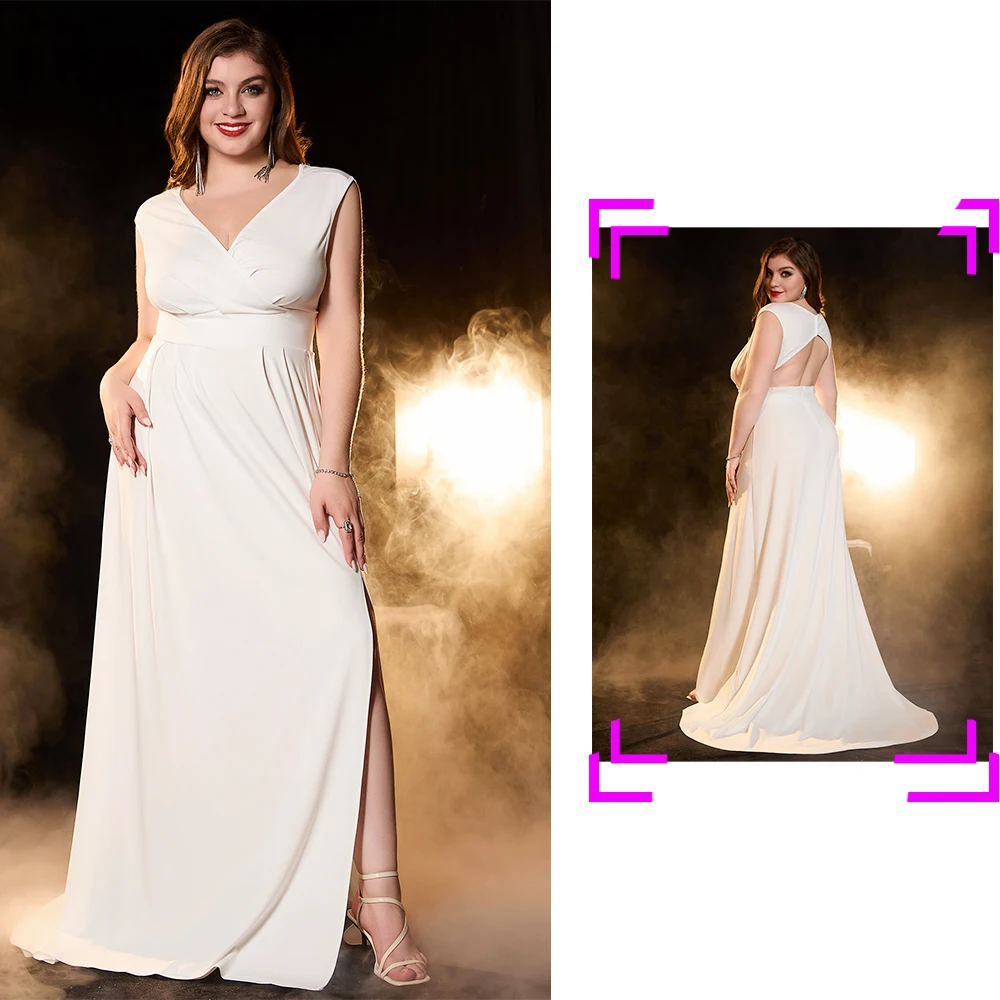 Plus Size Satin Wedding Dresses A Line V Neck Bride Dress Sleeveless Elegant Floor Length Wedding Gowns Vestido De Novia 2025