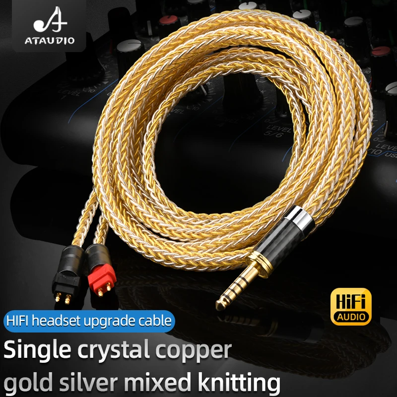 Imagem -02 - Ataudio Hifi Headphone Cable16 Ações 7n Occ Núcleo com Banhado a Ouro Plug Cabo de Auscultadores para Hd650 Hd580 Hd600s Hd600 Hd25