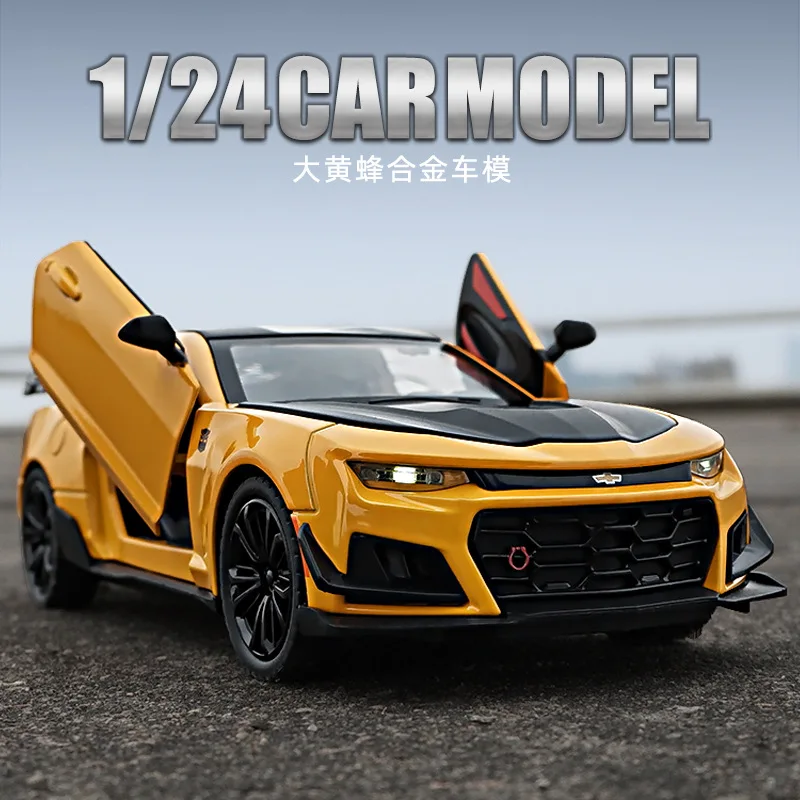 1:24 Chevrolet Camaro Alloy Car Model Sound And Light Pull-Back Toy Car Die-Cast Sports Car Boys Collection Ornaments Gift A327