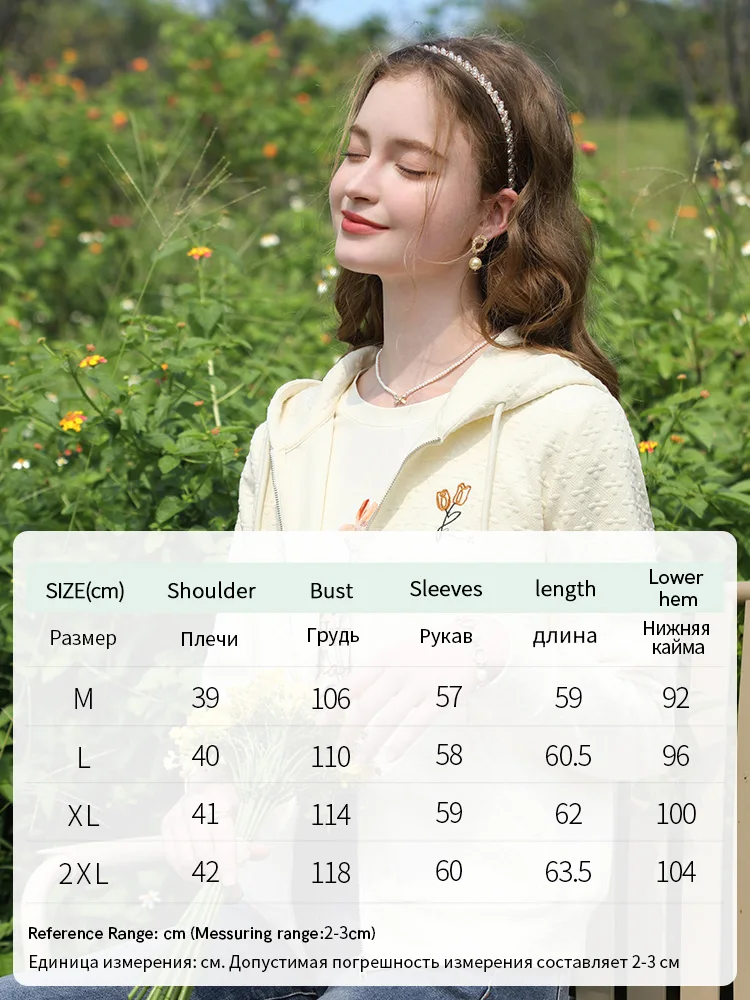 I BELIEVE YOU Casual Hooded Jacket For Women 2024 Muscle Jacquard Embroidery Spring New Loose Gentle Female Coats 2241185472