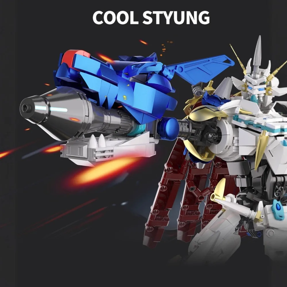 ชุดประกอบหุ่นยนต์ดาบศักดิ์สิทธิ์ 1825 ชิ้น แบบแปลงร่างได้ พร้อมฐานตั้ง ของเล่นประกอบชิ้นส่วนขนาดเล็กสำหรับผู้ใหญ่และวัยรุ่น