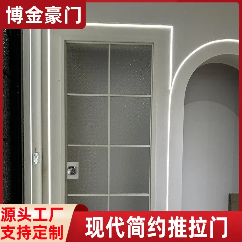 for Simple Light Luxury Aluminum Alloy Sliding Glass Door for Kitchen Living Room Bathroom Entry Household Wholesale Factory