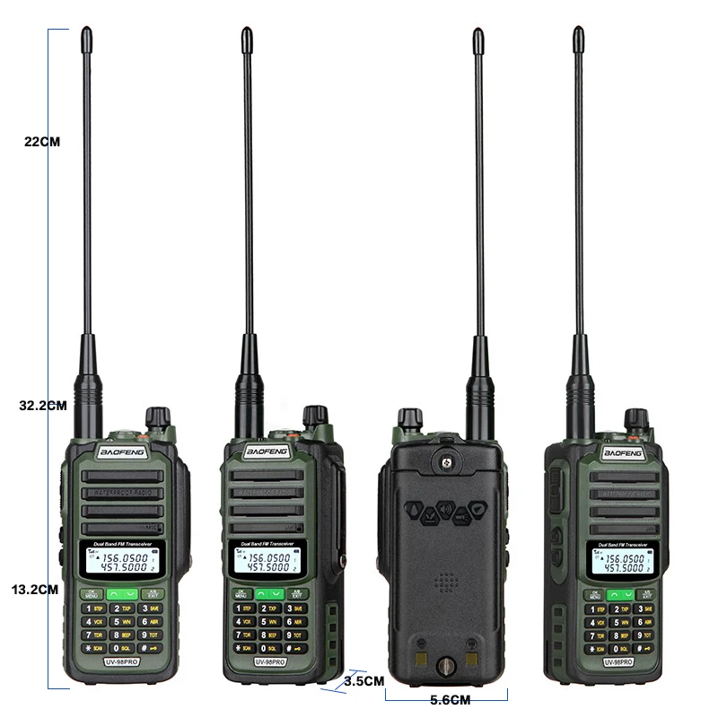 Imagem -02 - Baofeng-walkie Talkie Profissional Poderoso Impermeável Vhf Uhf Uhf Dual Band Rádio em Dois Sentidos Vv98 v2 Plus 10w