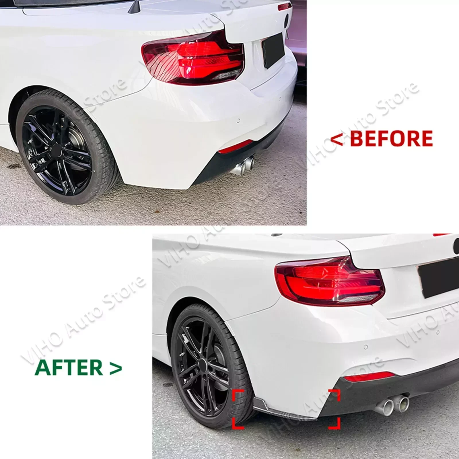 F22 F23 Rear Bumper Strip Lip Diffuser Splitter Spoiler Scratch Protector Side Skirt For BMW 2 Series F22 F23 M Sport 2015-2019