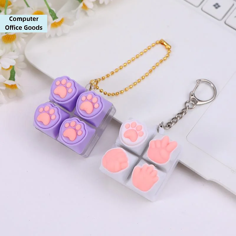 【Portable Keyboard Clicker Fidget Keychain Set Buttons For Sensory Stress Relief Ideal For Office Travel Toy Bag Pandent】