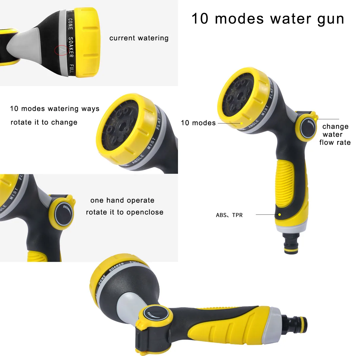High Pressure 10 Modes Watering Gun Garden Sprayer Irrigation Water Nozzle Plants Yard Watering Washing Car Sprinkler Tool