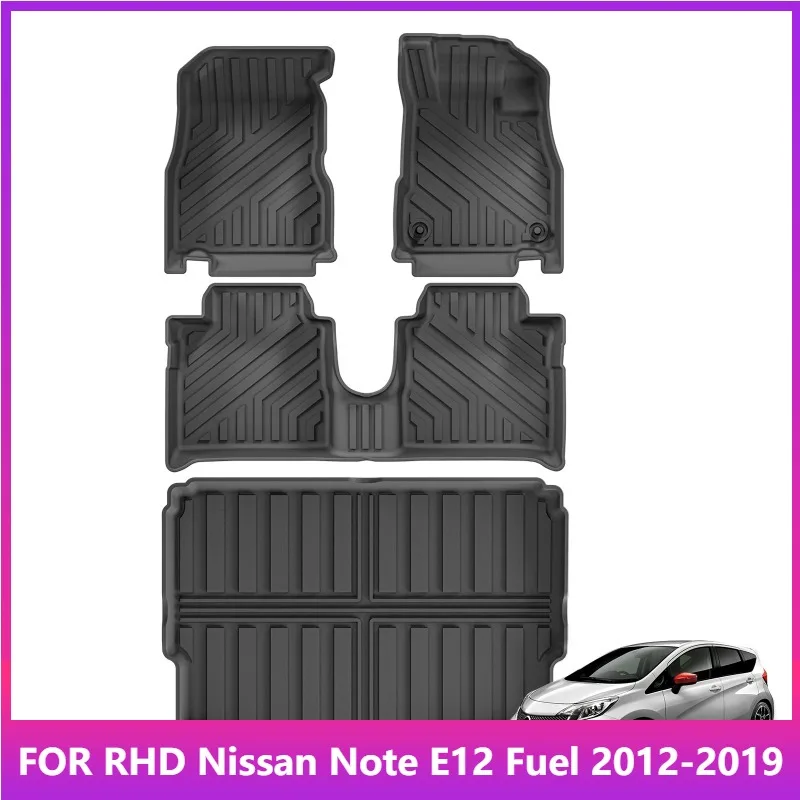 

Правый руль для Nissan Note E12 Fuel 2012-2019 TPE 3D автомобильные коврики грузовой подкладки багажника всепогодные аксессуары черный