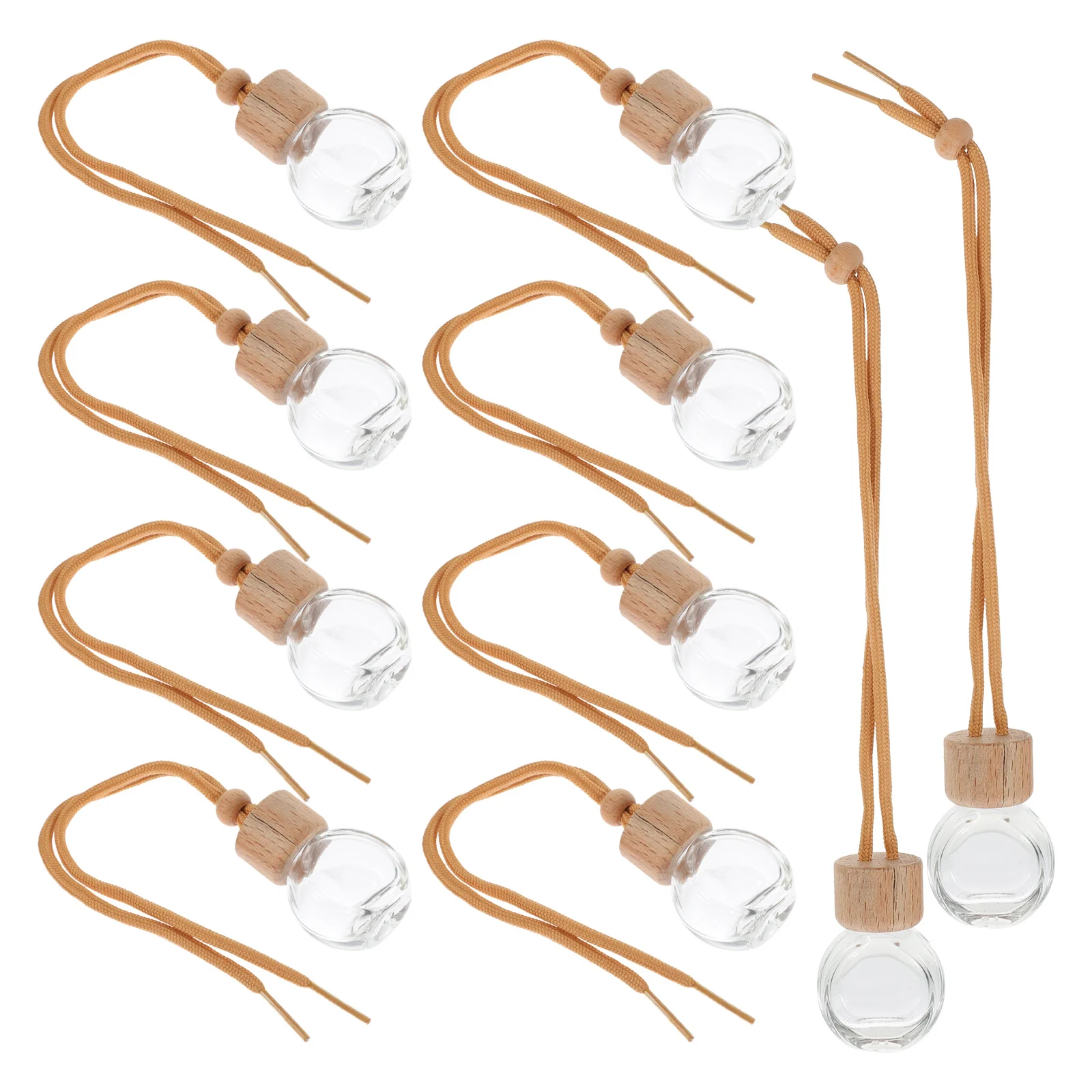 

10Pcs Empty Essential Oil Bottles Car Hanging Perfume Diffuser Pendants Reusable Air Freshener for Vehicle Bedroom Living Room