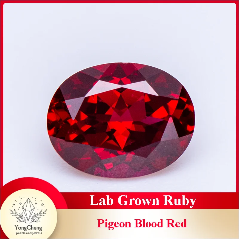 

Lab Grown Ruby Pigeon Blood Red Oval Shape Gemstones Charms Beads for Diy Jewelry Making Materials Selectable AGL Certificate