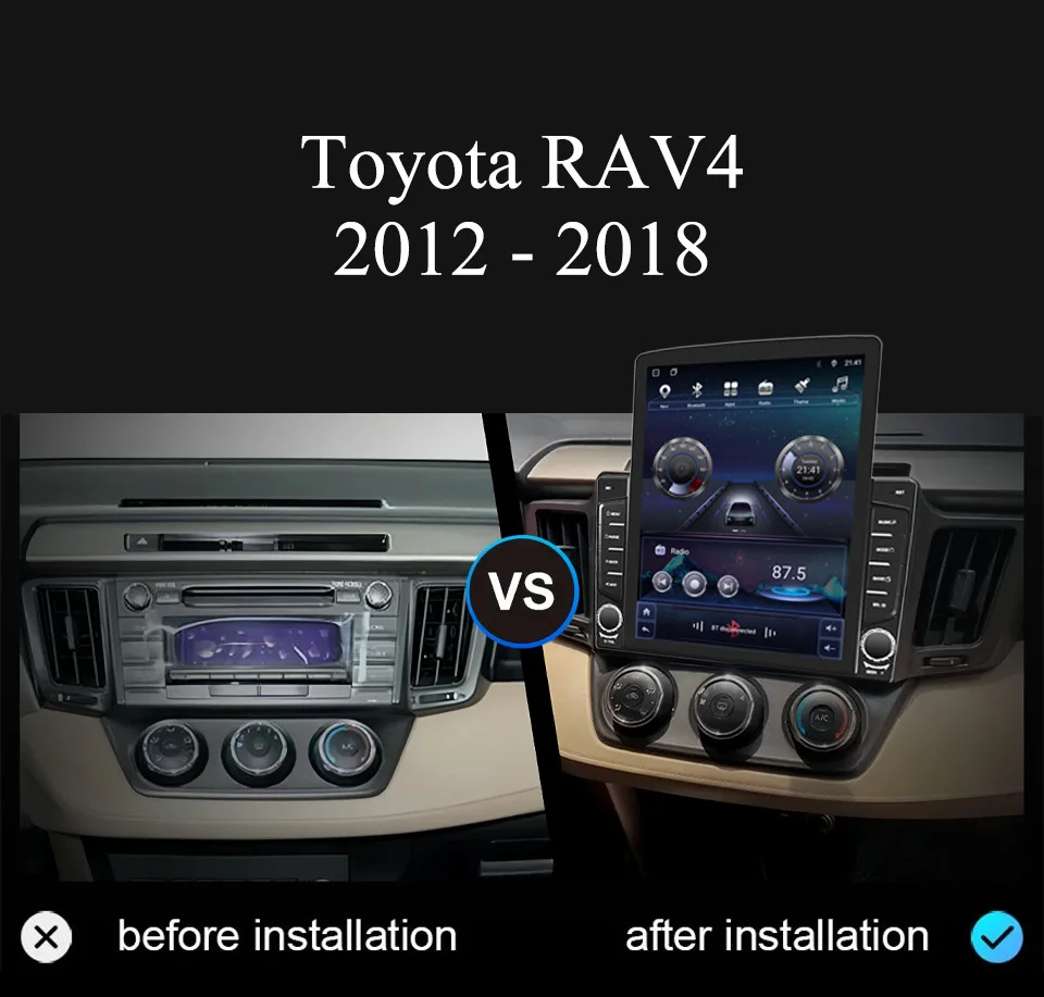 Octa Core 8G+128G Android 14.0 For Toyota RAV4 RAV 4 2012 - 2018 Car Auto Radio Stereo Video DVD Player GPS Navi Multimedia HU