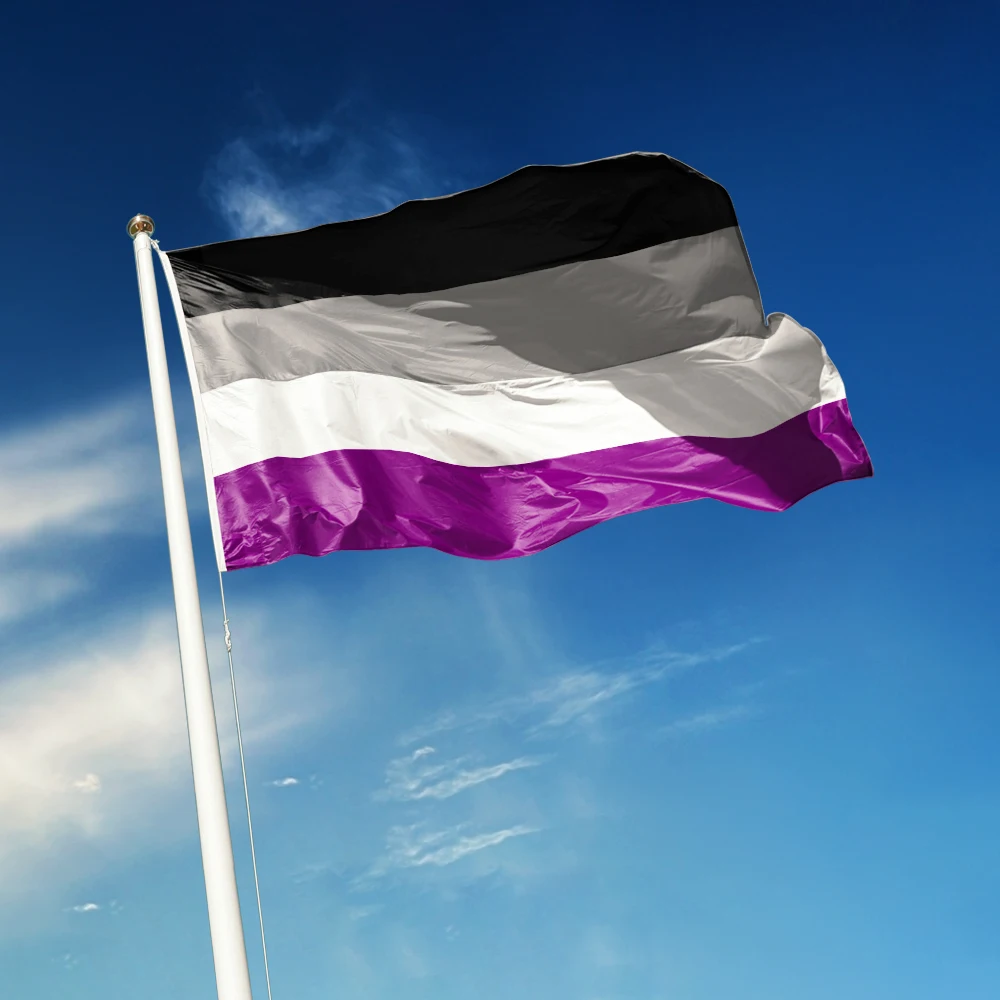 3x5 Ft Asexuality Flag Vivid Color and Fade proof Large Asexual Flags Polyester with Brass Grommets