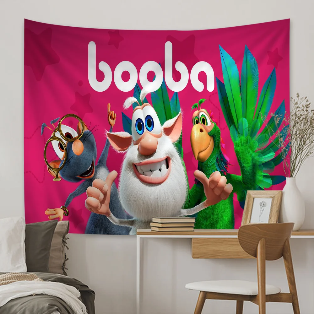 Cartoon B-Booba Funny Tapestry Anime Tapestry Hanging Tarot Hippie Wall Rugs Dorm Wall Hanging Sheets