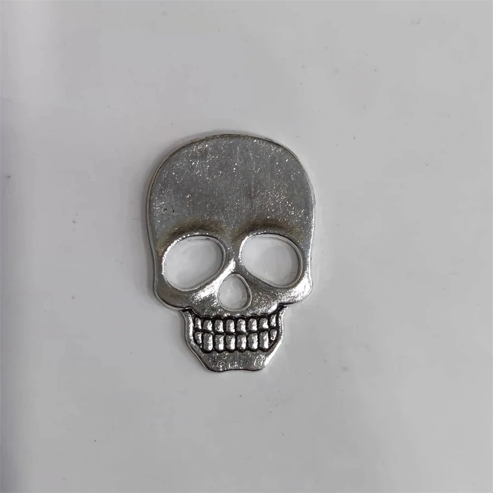 Retro Silver Hollow Out Skull Carving Metal Badge For Zippo Petrol Lighter DIY Handmade Decor Accessory Smoking Gadget