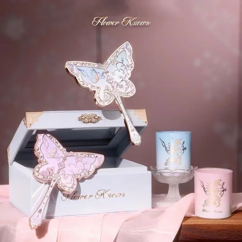 Flower Knows 8th Anniversary Butterfly Makeup Handspiegel Flower Window Prachtig reliëf antieke stijl draagbare make-upspiegel