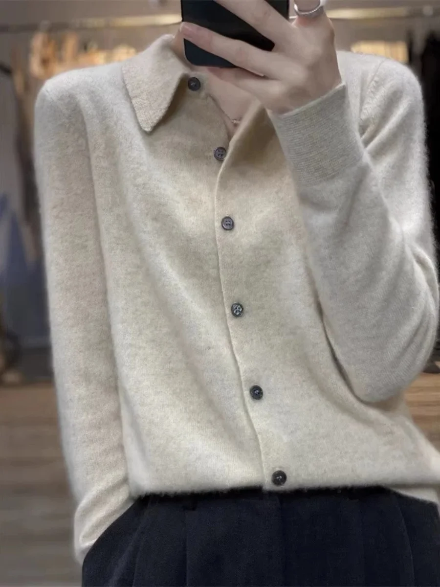 

Весна Faion 00, женский открытый кардиган Camere, длинный свитер с воротником-стойкой и воротником-стойкой, трикотажная одежда на шерстяной основе