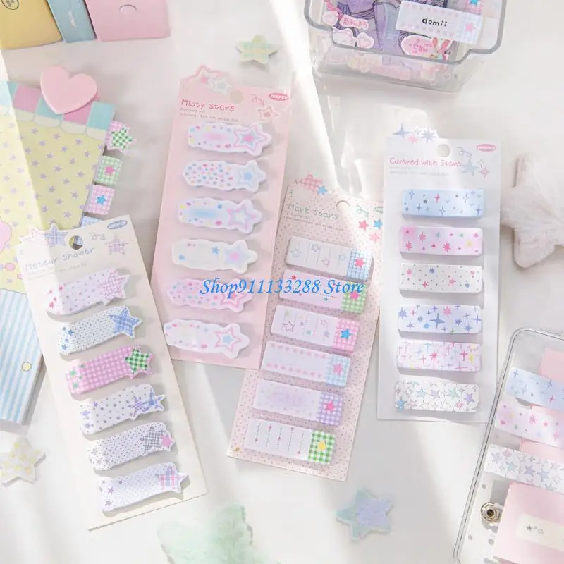 G88D Simple Sticky Note Index -tabbladen Lijm Sticky Pad Star Label Sticker voor kantoor
