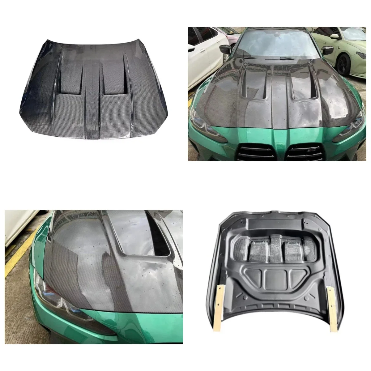 Vented Carbon Fiber Hood Bonnet Lightweight Engine Cover Upgrade Fit for M3 G80