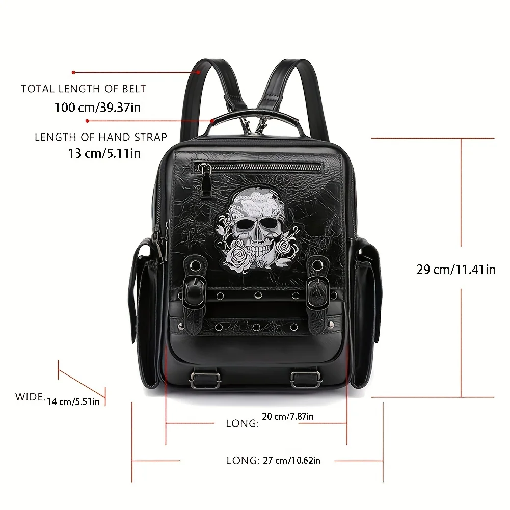 New bag for women, big capacity for women, backpack for women, skull head embroidery, portable backpack, computer bag