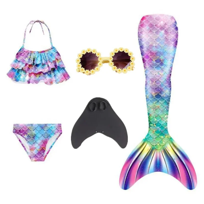 

Summer kids Swimming Mermaid Tail Mermaid Costume Cosplay Children Princess Party Fantasy Swimsuit Can Add Monofin Fin Girl Gift
