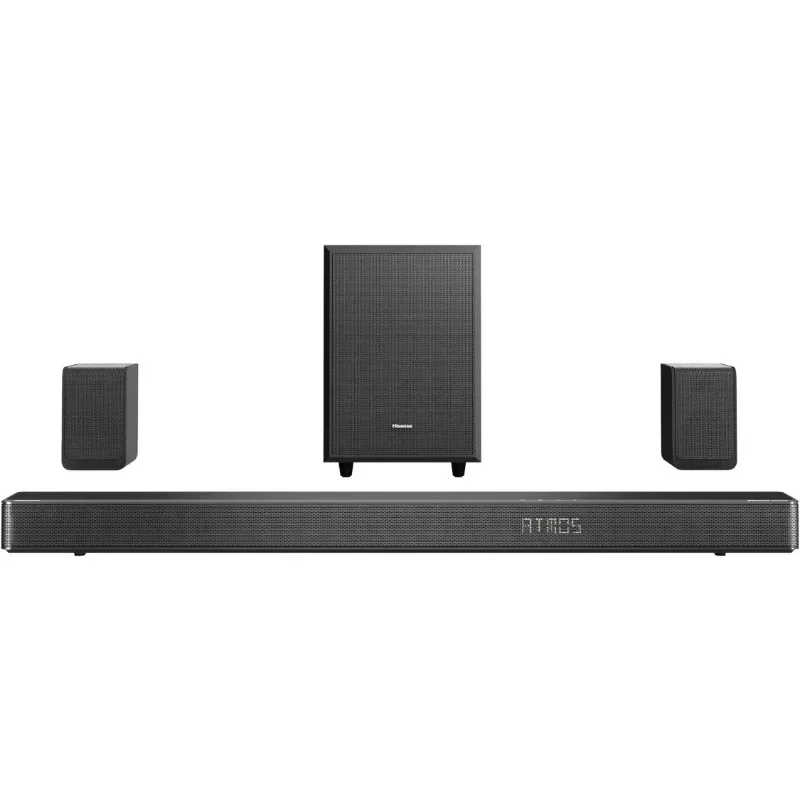 Barra de sonido AX5125H 5.1.2Ch con Subwoofer inalámbrico, 500W, Dolby Atmos, Bluetooth 5,3, EzPlay, paso a través de HDMI 4K