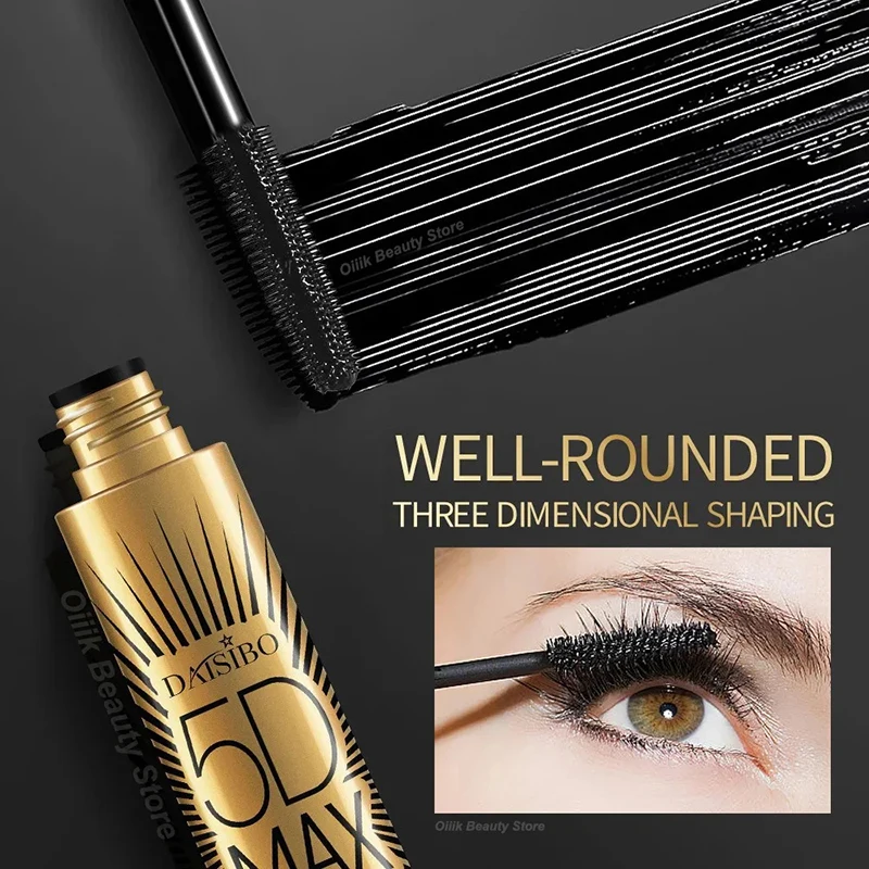 Mascara Volume ciglia in fibra nera 5D Max Extension ciglia senza sbavature strumenti per trucco impermeabili leggeri cosmetici crema Mascara