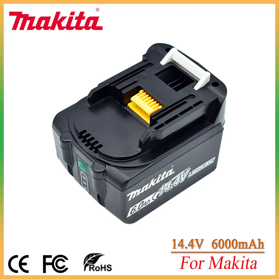 14.4V Makita 6000mAh BL1430 BL1415 BL1440 196875-4 194558-0 195444-8 6.0Ah 14.4V Makita rechargeable battery for LED indicator