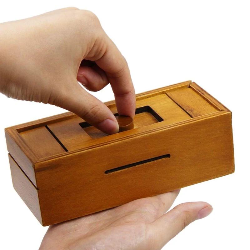 صناديق ألغاز خشبية لتحفيز الدماغ من Surprise Secret Box مع مقصورات مخفية أفكار هدايا إبداعية للبالغين والمراهقين والأطفال