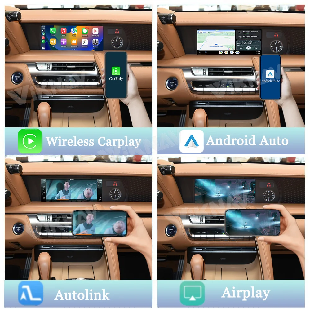 VIKNAV Linux Interface Box Fit for Original Car OEM Screen for Lexus LC500 2018-2020 Wireless CarPlay Android Auto