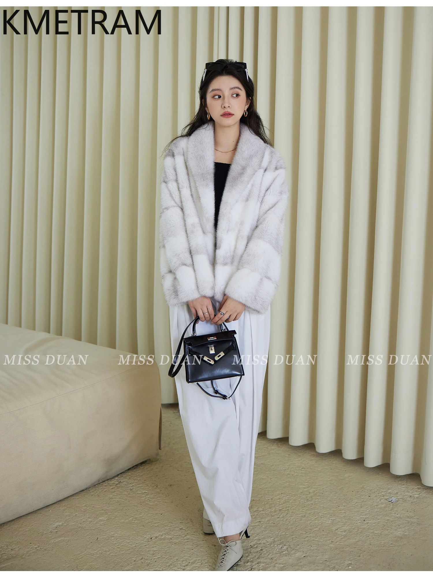 سترة نسائية متقاطعة من فرو المنك لعام 100% معطف فرو حقيقي قصير فاخر ملابس شتوية عالية الجودة للنساء سترات فروي 2025 Fourrure