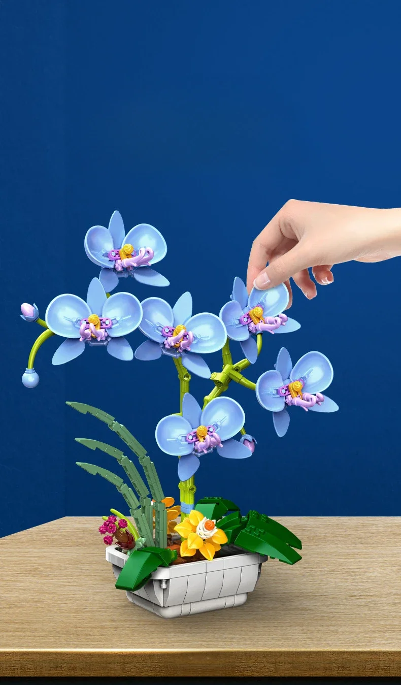 Bouwsteen Bloem 2908 Phalaenopsis Boeket Bonsai Montage Kleine Deeltje Bouwsteen Speelgoed Ornament Vrienden Anime Figuur