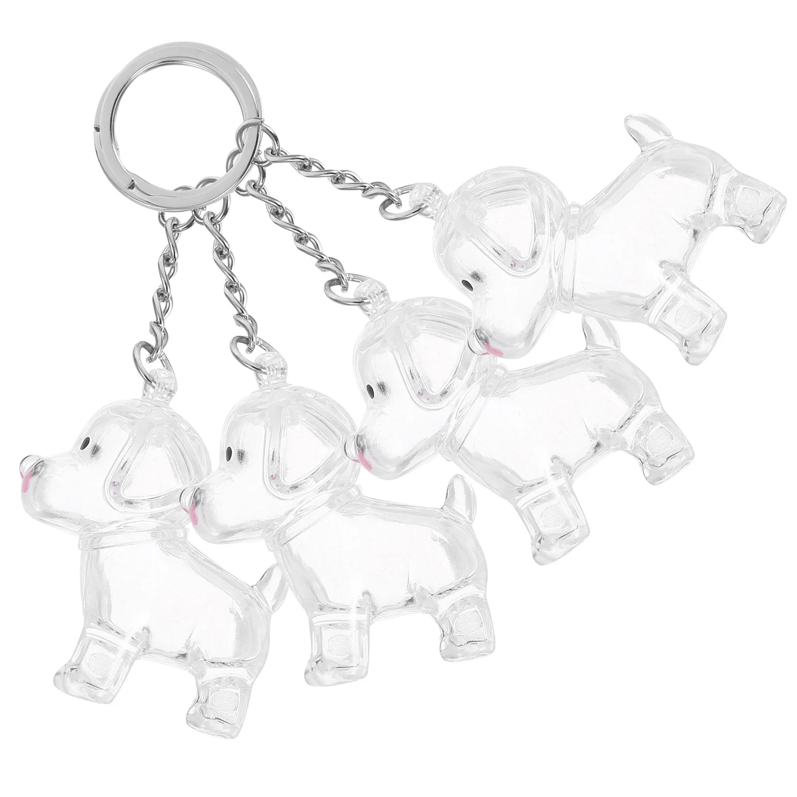 

4Pcs Pet Hair Keepsake Box Clear Capsule Transparent Holder Dog Hair Memorial Keychain Bag Charm Puppy Keychain