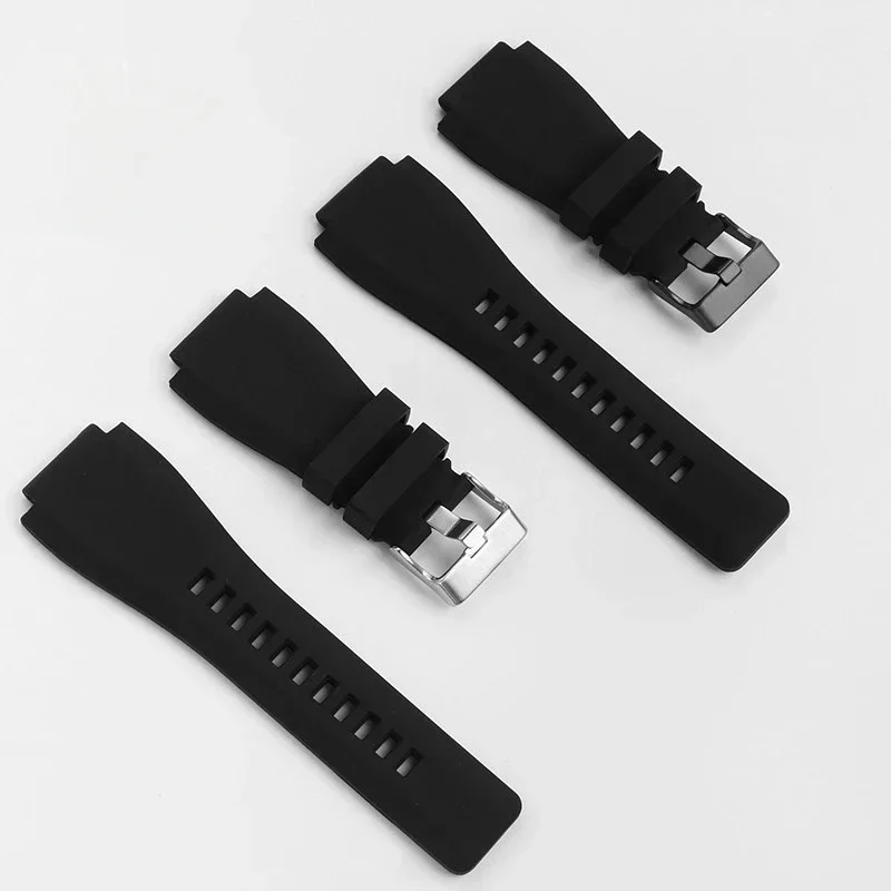 For Bell Ross Classic Square Watch BR01 BR03 Series Special Convex Interface Elastic Comfortable Silicone Watchbands 24mm