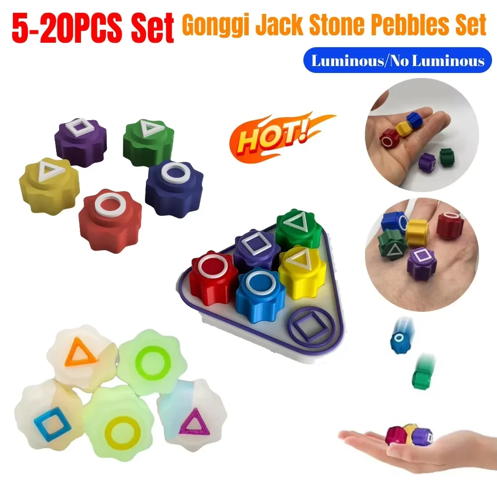 Gonggi Korean Game Stones Set Korea Traditional Play Game Gonggi Jack Stone Pebbles Set Finger Exercise Fun Stress Relief Toy