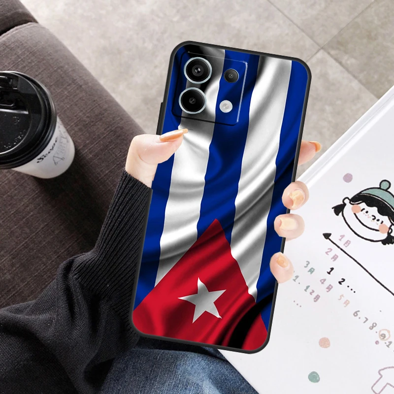 Capa de arte com bandeira cubana para xiaomi redmi note 14 pro 9 10 11 12 13 pro 11s 12s capa para redmi 14c 12c 10c 13c