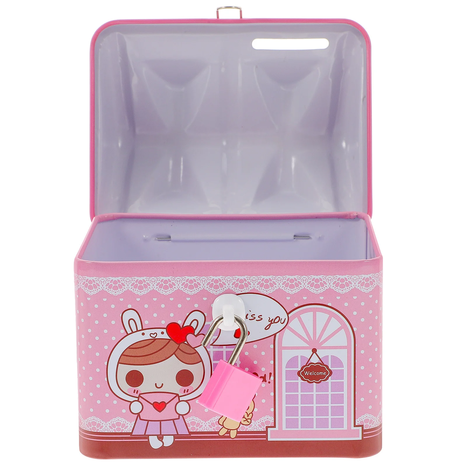 

Metal Cartoon Piggy Bank Durable Saving Pot Money Jar Desktop Ornament Home Decoration Lovely Coin Holder