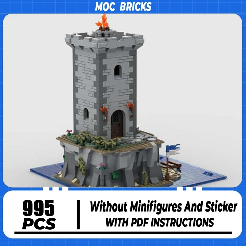 

Moc Building Block Medieval island lighthouse Model Technology Brick DIY Assembly Modular For Gift