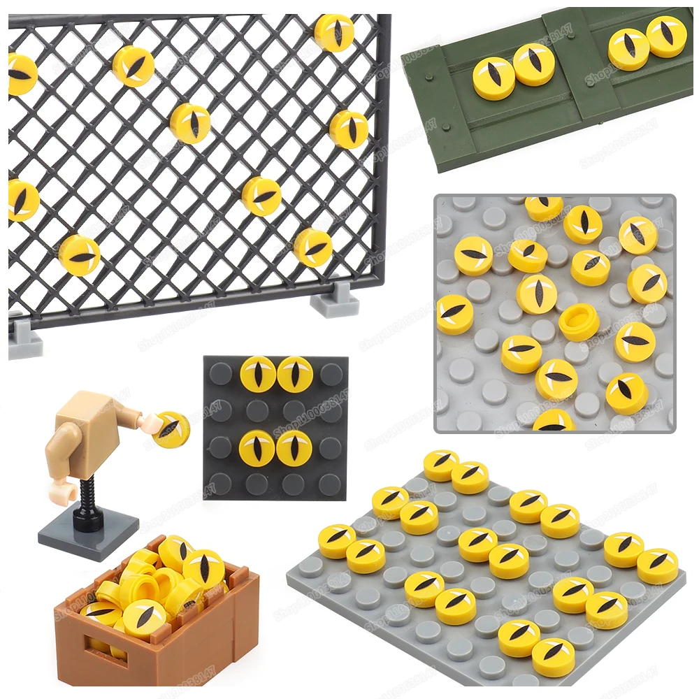 Cracks Black Pupil Pattern Building Block 98138 Printed 1x1 MOC figures Eye Flash Expressions Scenes Accessories Models Gift Toy