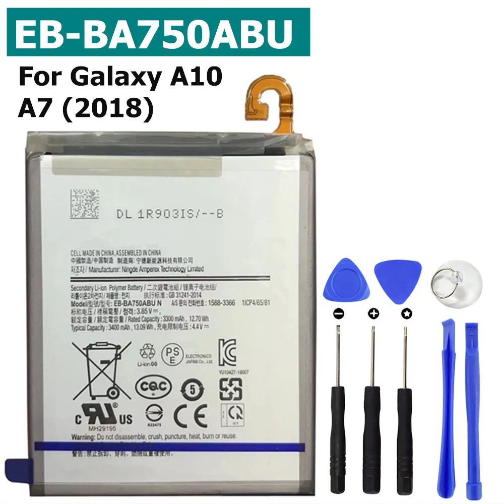 3300mAh Battery EB-BA750ABU For Samsung Galaxy A10 / A7 (2018) A750 SM-A750F/DS SM-A750FN/DS A750F A750FN A750G A750GN +Tools