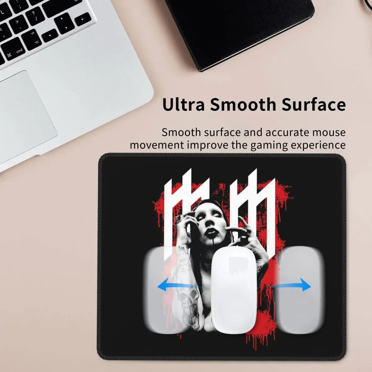 Marilyn Manson Glitch Fan Gift Music  Mouse Pad Computer Keyboard Mouse Mat Gaming PC Desk Mat Office Accessories Table Mats