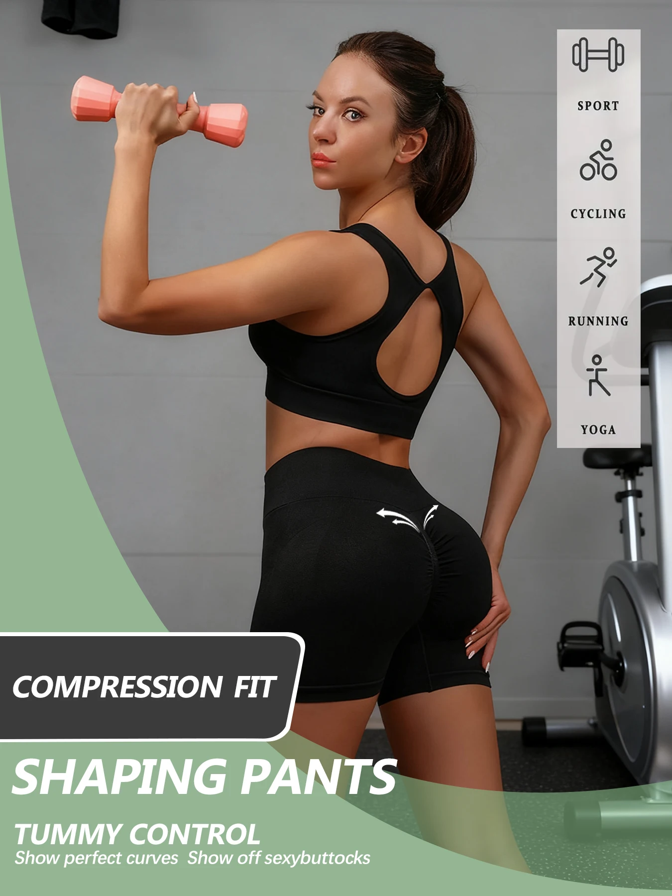 

Women's yoga athletic wear set-Sports Bra top, high-waist Seamless sports shorts ,solid sportswear for gym yoga daily casual