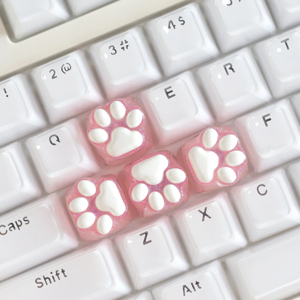 Capuchons de touches de clavier mécanique en résine, personnalisés, en forme de griffe de chat, DIY, pour clavier mécanique MX-switch, WASD, pour jeux, cadeau d'anniversaire