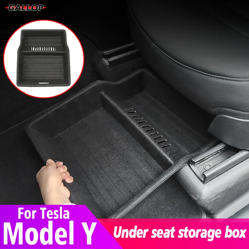 Car Storage Organizer For Tesla 2021-2022 Model Y Front Rear Under Seat Mass Hiding Storage Box Interior Decoration Accessories