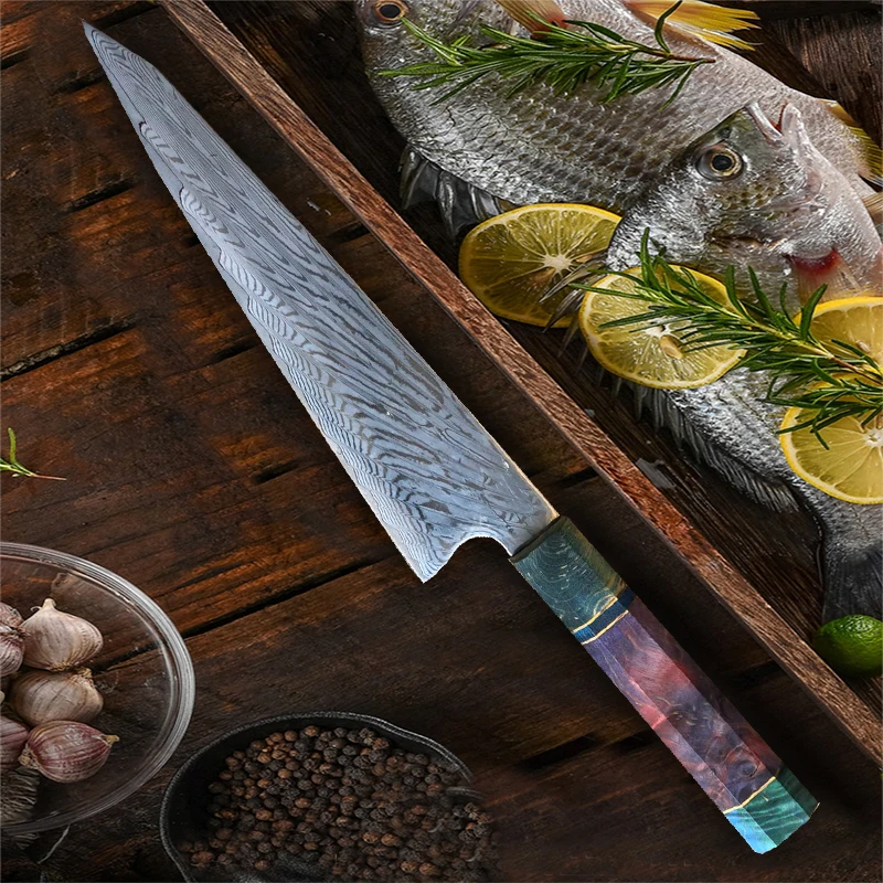 

Chef Knife random handle 67 Layers Damascus Steel VG10 Blade Sharp Slicing Sushi Cleaver Sashimi Professional Kitchen Knives